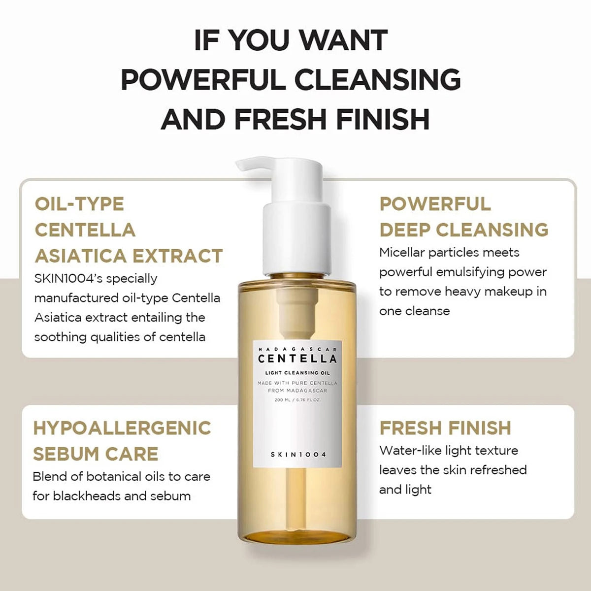 Madagascar Centella Light Cleansing Oil,Lightweight Oil Texture,Non-Greasy & Easy to Emulsify,K-Beauty,Korean Makeup
