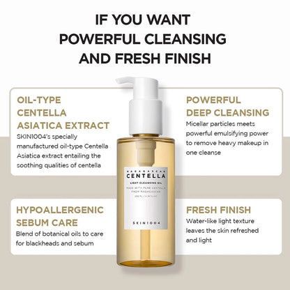 Madagascar Centella Light Cleansing Oil,Lightweight Oil Texture,Non-Greasy & Easy to Emulsify,K-Beauty,Korean Makeup